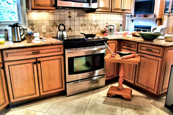 Chair Side End Table Server - Turned Leg