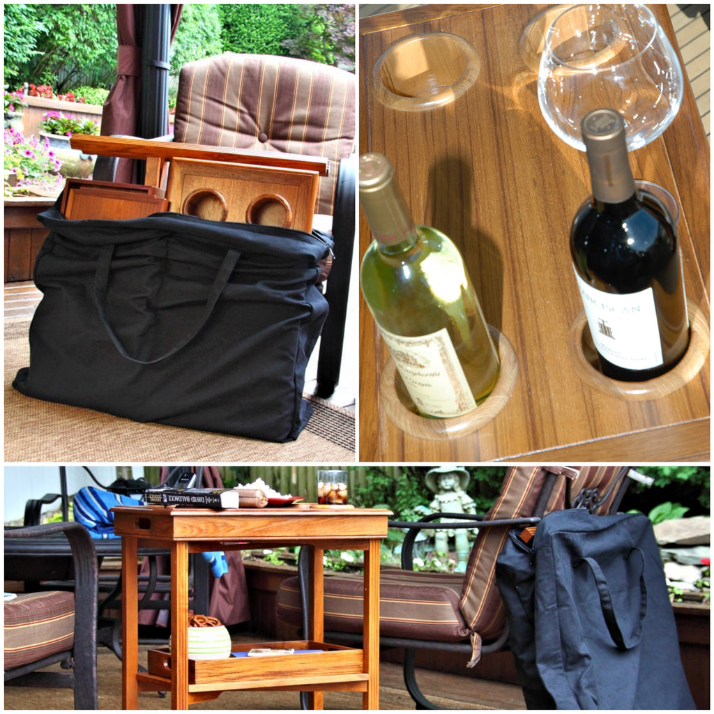 Outdoor Traveling Wood Folding Table - The Table Server