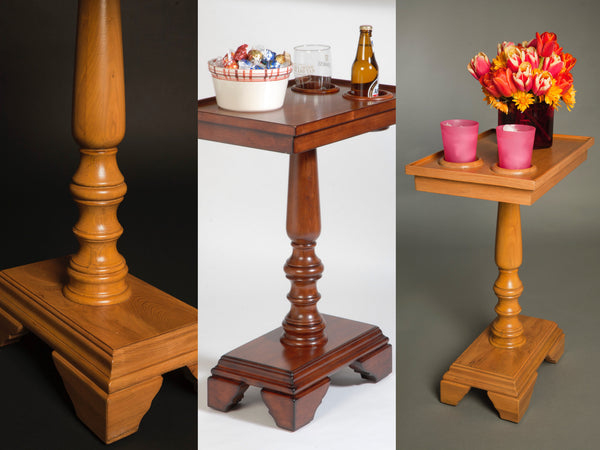 Chair Side End Table Server - Turned Leg