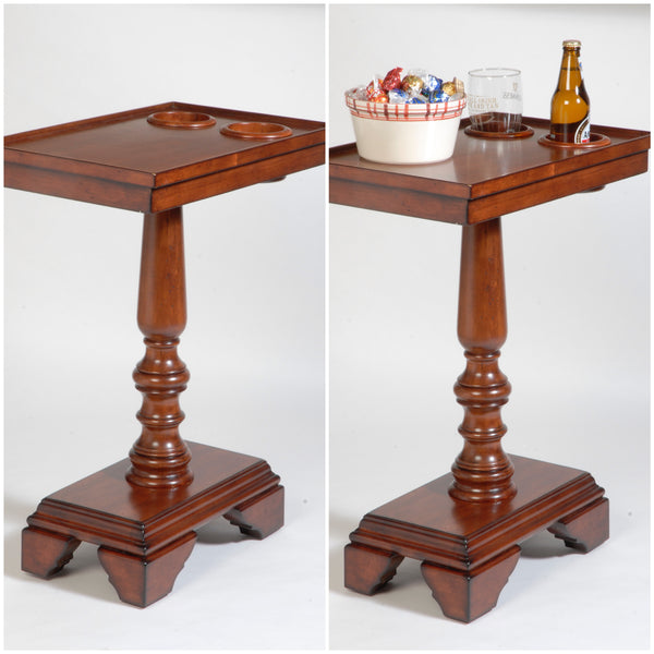 Chair Side End Table Server - Turned Leg